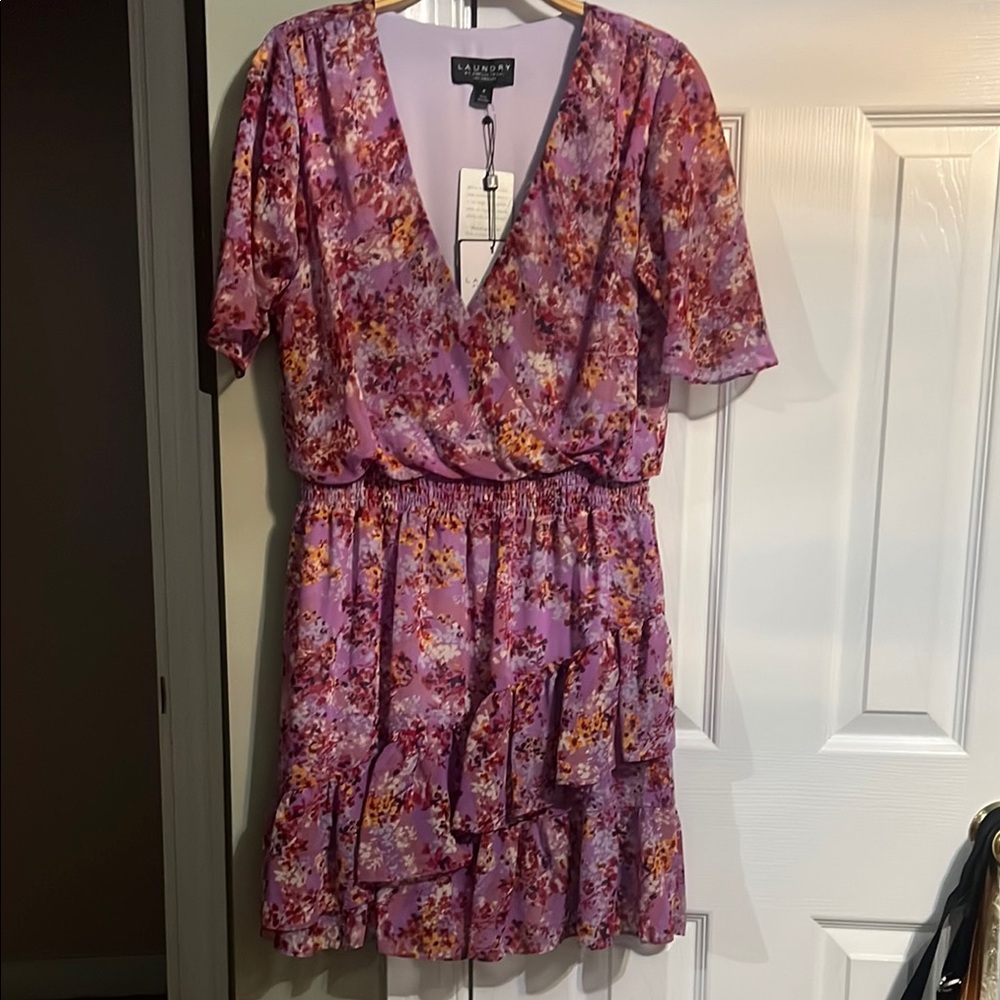 Flowy floral dress.